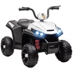 Quad electrique enfant 2 moteurs 12v 5 km / h max. marche av ar nombreux effets blanc