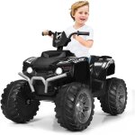 Quad electrique pour enfants 3 - 7 ans - costway - noir - batterie 12v / 7ah - autonomie 1 - 2 heures ...