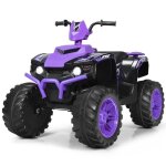 Quad electrique pour enfants 3 - 7 ans avec lumi�re, musiques et histoires - costway - violet.