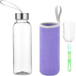 Qxer - bouteille d'eau classique en verre avec sac en nylon - pour le sport - pour les dplacements - ...