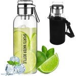 Qxer - bouteille en verre de 1 l - bouteille d'eau en verre de 1 l - bouteille d'eau en verre avec housse ... Qxer - bouteille en verre de 1 l - bouteille d'eau en verre de 1 l - bouteille d'eau en verre avec housse ...