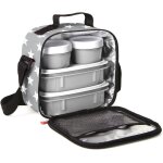 Qxer - sac isotherme repas, capacité 3 l, avec 2 boîtes hermetiques en plastique (2x 0, 5l) et une bouteille ... Qxer - sac isotherme repas, capacité 3 l, avec 2 boîtes hermetiques en plastique (2x 0, 5l) et une bouteille ...