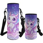 Qxer - sac de transport pour bouteille d'eau avec sangle pour enfants - motif dragon du ciel etoil - ...