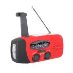 Radio portable d'urgence a manivelle, 1200mah, charge am / fm, 3 modes de charge solaire, port usb, m�t�o ...