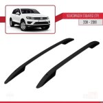 Rails de toit - volkswagen touareg (7p) 2011 - 2018 - barres noires - mod�le adh�sif - set complet
