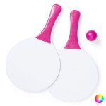 Raquettes de plage bicolore en bois avec balle - jeu de plage, mer et piscine couleur - orange