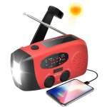 Rcepteur radio a manivelle portable am / fm / wb, 2000mah, pour utilisation d'urgence, lampe de poche ...