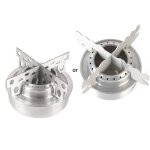 R�chaud a alcool en plein air avec couvercle anti - feu support crois� portable camping randonn�e pique ...