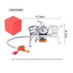 R�chaud de camping coupe - vent, br�leur a gaz d'ext�rieur, portable, pliable, ultral�ger, fendu, equipement ...