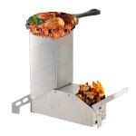 R�chaud de camping pliable pour pique - nique, barbecue, randonn�e, br�leur a bois, four de tente