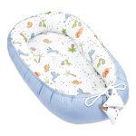 Reducteur de lit bebe 90x50 cm - cale bebe pour lit bebe cocoon coton bleu dinosaure Reducteur de lit bebe 90x50 cm - cale bebe pour lit bebe cocoon coton bleu dinosaure