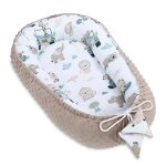 Rducteur lit bb 90x50 cm - matelas cocoon cale bebe pour lit baby nest coton avec minky afrique kaki ...