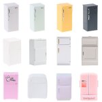 Réfrigérateur en bois blanc pour maison de poupée 1 / 12, 19 styles de cuisine miniature, congélateur ... Réfrigérateur en bois blanc pour maison de poupée 1 / 12, 19 styles de cuisine miniature, congélateur ...