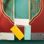 Rfrigrateur en plastique pour maison de poupe, rfrigrateur et conglateur, accessoires de salon, ...