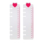 R�gle d&album en forme de coeur, 2 pi�ces, pratique, �l�gante, signet, r�sistante � la d�coloration, ...