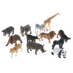 Remplisseuses de sacs de fte pour enfants, 12 figurines d'animaux en plastique, tigre, lion, elphant ...