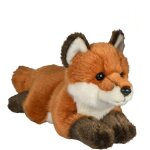 Renard roux, couch - 24 cm (longueur) - animal de la fort - peluche, doudou