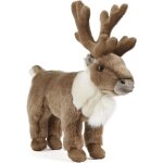 Renne debout, renne en peluche douce et réaliste, 26cm, marron Renne debout, renne en peluche douce et réaliste, 26cm, marron