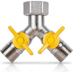 Répartiteur en y a 2 voies - 1 / 2 - distributeur d'eau en y - vanne de commutation en laiton - 2 compartimen ... Répartiteur en y a 2 voies - 1 / 2 - distributeur d'eau en y - vanne de commutation en laiton - 2 compartimen ...