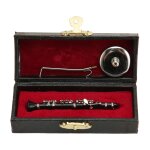 Réplique de clarinette miniature avec support et étui, mini instrument de musique, modèle de décoration ... Réplique de clarinette miniature avec support et étui, mini instrument de musique, modèle de décoration ...