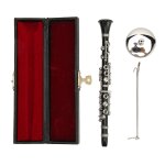 Rplique de clarinette miniature avec support et tui, mini instrument de musique, modle de dcoration ...