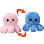 R�versible octopus plushie octopus peluche animal humeur jouet double face happy angry pulpo peluches ...