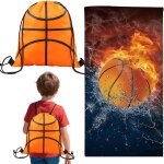 Rfvvv - serviette de plage de basketball, serviette de bain basket - ball, sac a cordon de basketball, ... Rfvvv - serviette de plage de basketball, serviette de bain basket - ball, sac a cordon de basketball, ...
