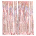 Rideau de guirlandes en feuille mtallique or rose, dcoration de fte d'anniversaire de fille, dcoration ...