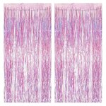 Rideau de guirlandes en feuille mtallique or rose, dcoration de fte d'anniversaire de fille, dcoration ...