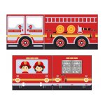 Rideau pour lit en hauteur en 4 parties pompiers