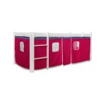 Rideau de lit pour lit mezzanine en coton rose