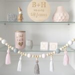 Rideau pendentif style nordique en laine, 1 pice, accessoires photo, pompon couleur macaron, dcoration ...