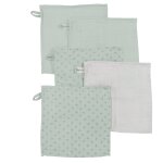 Roba lot de 5 gants de toilette bb  lil planet  25 x 25 cm - coton bio - vert / gris