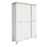 Roba armoire b�b� 3 portes battantes smile - avec 1 penderie et 6 etag�res - garde - robe b�b� - blanc ...