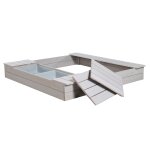 Roba bac a sable  outdoor +   a 2 bacs - bois massif r�sistant aux intemp�ries - gris clair