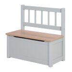 Roba banc coffre a jouets woody pour enfant - meuble de rangement en bois 2 en 1 - fermeture douce - ...