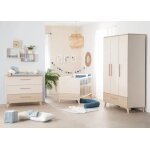 Chambre b�b� trio : lit evolutif 70 x 140 cm + commode a langer + armoire - sydney - roba - ch�ne / beige ...
