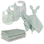Roba coffret bébé lil planet - 7 pcs - 3 bavoirs + 1 doudou + 3 langes - cadeau de naissance - vert givré ... Roba coffret bébé lil planet - 7 pcs - 3 bavoirs + 1 doudou + 3 langes - cadeau de naissance - vert givré ...