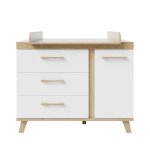 Roba commode a langer smile - 3 tiroirs + 1 porte - convertible - poignées et pieds en bois massif - ... Roba commode a langer smile - 3 tiroirs + 1 porte - convertible - poignées et pieds en bois massif - ...