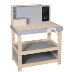 Roba etabli enfant en bois a hauteur rglable + 27 pices de bricolage - gris et blanc