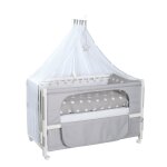 Roba lit cododo complet little stars 60x120 cm avec 4 roues a freins Roba lit cododo complet little stars 60x120 cm avec 4 roues a freins