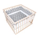 Roba parc bébé 100 x 100 cm mobile en bois massif bio + tour de parc gris etoilé - hauteur réglable - ... Roba parc bébé 100 x 100 cm mobile en bois massif bio + tour de parc gris etoilé - hauteur réglable - ...