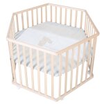Roba parc b�b� hexagonal en bois liebhabear + tapis de parc et roues avec freins - base ajustable en ...