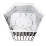 Roba parc b�b� hexagonal + tour de parc de protection  miffy�  et 6 roues - bois blanc