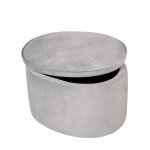 Roba pouf coffre enfant  lil sofa  confortable en velours - gris argent