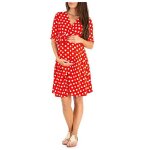 Robe d'allaitement une pièce pour femme, tenue d'été a pois imprimée, a la mode, a manches courtes, nouvelle ... Robe d'allaitement une pièce pour femme, tenue d'été a pois imprimée, a la mode, a manches courtes, nouvelle ...