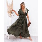 Robe d'allaitement a volants pour femme enceinte, tenue a col en v, manches courtes, couleur unie, nouvelle ... Robe d'allaitement a volants pour femme enceinte, tenue a col en v, manches courtes, couleur unie, nouvelle ...