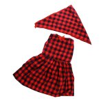 Robe a carreaux rouge sans manches avec bandeau pour poup�e am�ricaine de 18 pouces, a la mode