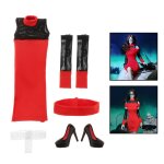 Robe courte pour femme, chaussures a talons hauts, echelle 1 / 6, accessoires pour figurines de 12 pouces ...