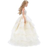 Robe de marie en dentelle multicouche et voile de poupe, accessoires de soire de mariage, vtements ...